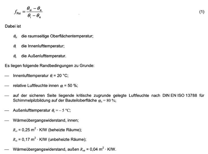 DIN 4108 Berechnung Temeperaturfaktor